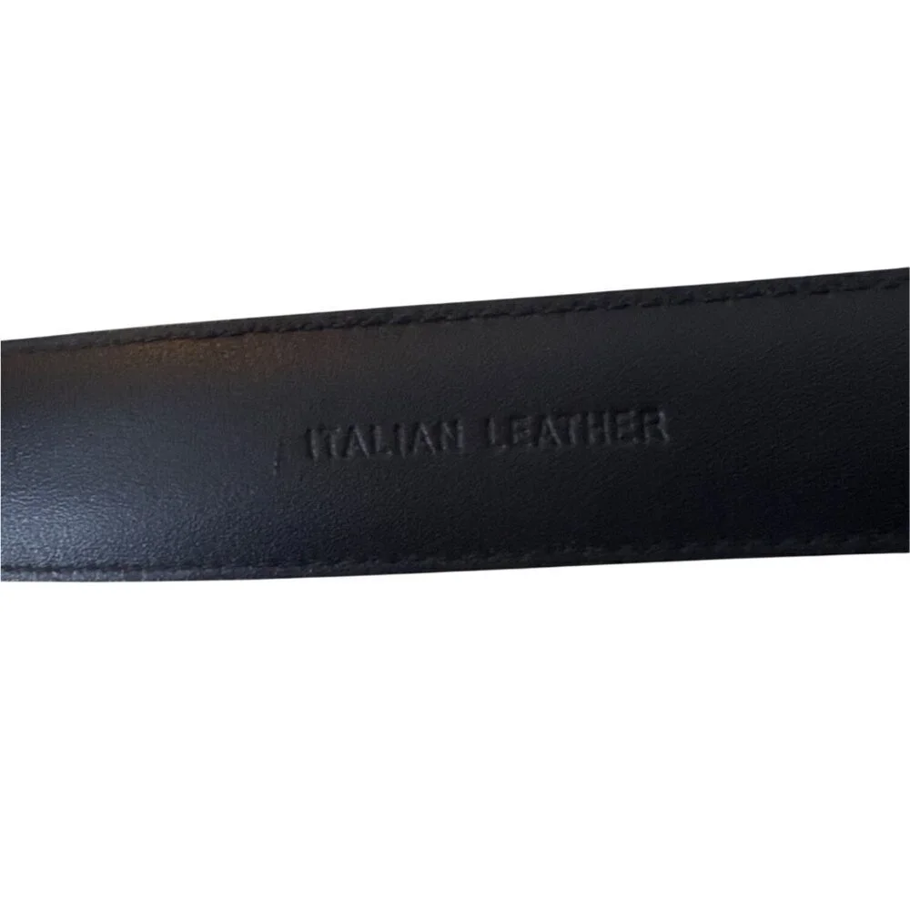 Polo Ralph Lauren Mens Black Leather Belt 42/105 With Silver Buckle